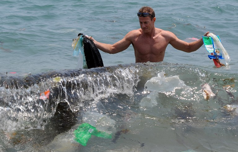 File picture shows rubbish on a beach on the south side of Hong Kong. A study warned that plastic rubbish is entangling and being swallowed by wildlife in Australian waters. u00e2u20acu201d AFP picn