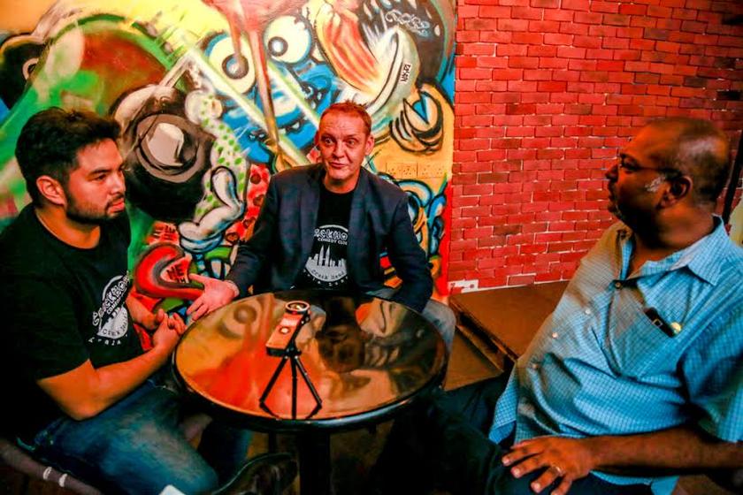 The same passion for stand-up comedy leads (from left) Rizal Van Geyzel, Jonathan Atherton and Shanker Santhiram to a 'serendipitous' partnership. u00e2u20acu201d pictures by Saw Siow Fengnn