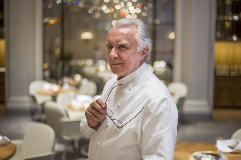 Monegasque chef Alain Ducasse at his restaurant in Plaza Athenee hotel in Paris on September 2, 2014. u00e2u20acu201d AFP pic