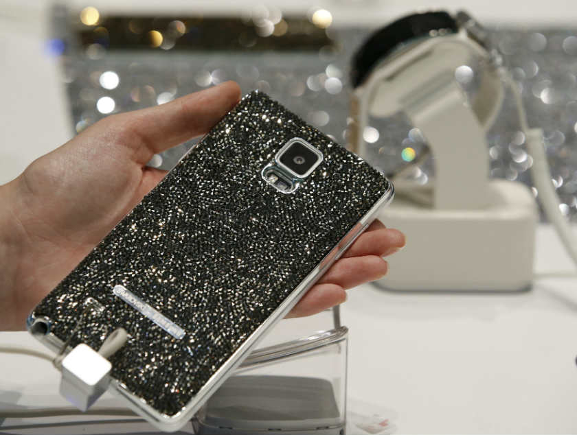 A new Samsung Galaxy Note 4 smartphone decorated by Swarovski is pictured at the IFA consumer technology fair in Berlin, September 5, 2014. u00e2u20acu201d Reuters pic