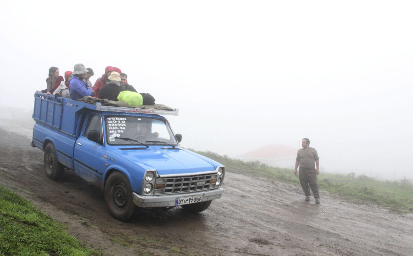 A pickup truck used to transport tourists to Javaher Dasht in Gilan province August 8, 2013. u00e2u20acu201d Reuters picn