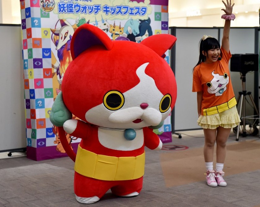 This recent photo shows 'Jibanyan,' main character of popular 'Yo-Kai Watch,' at an event to meet little children at a shopping mall in Tokyo. u00e2u20acu201d AFP pic