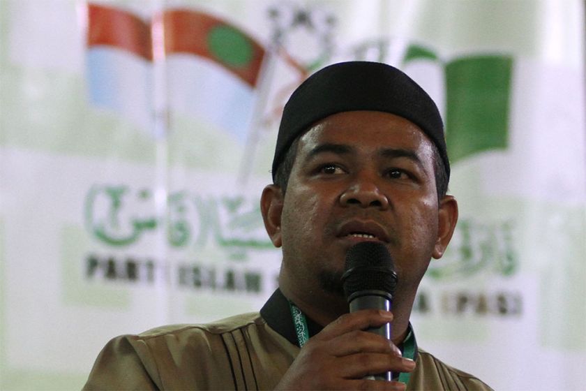 Information Chief, Datuk Khairuddin Aman Razali delivers his speech during the Muktamar Dewan Ulama PAS Pusat at the IOI Palm Villa in Kulaijaya, September 17, 2014. u00e2u20acu2022 Picture by Yusof Mat Isa