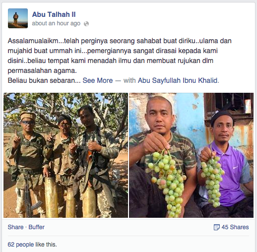 Mohd Lotfi, a former a member of Kedah PAS, died yesterday evening after falling into a coma following an ambush on rebel militants last week, according to Facebook posts from other Malaysian jihadists.