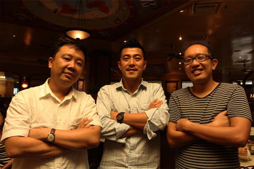 (From left) Naga DDB executive creative director Alvin Teoh, Reservoir World executive producer Chow Chun Son and Naga DDB creative director Chan Woei Hern pose for a photo at the Dome KLCC in Kuala Lumpur. u00e2u20acu2022 Picture by Yusof Mat Isa