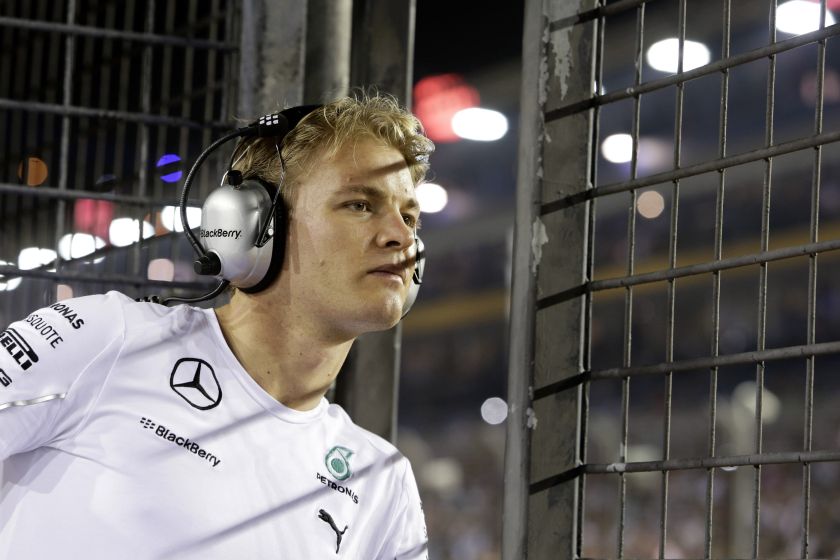 Mercedes Formula One driver Nico Rosberg of Germany watches the race from the pitwall during the Singapore F1 Grand Prix in Singapore September 21, 2014. u00e2u20acu201d  Reuters pic