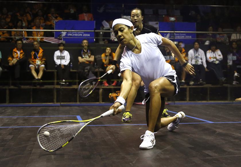 Malaysiau00e2u20acu02dcs Nicol David (front) competes against her compatriot Low Wee Wern in their womenu00e2u20acu2122s single squash match final during the 17th Asian Games in Incheon September 23, 2014. u00e2u20acu201d Reuters pic