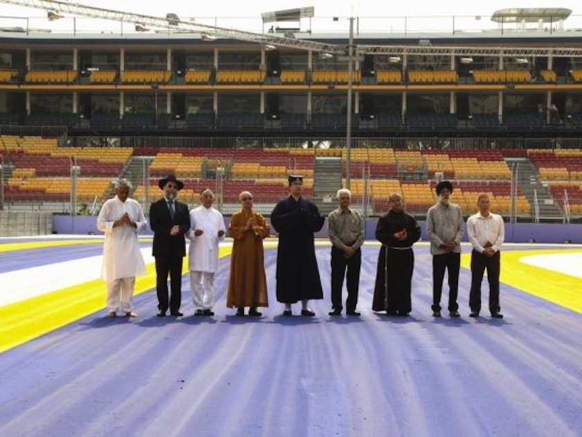 Religious leaders officiated the blessing of the Marina Bay Street Circuit. u00e2u20acu201d Today pic