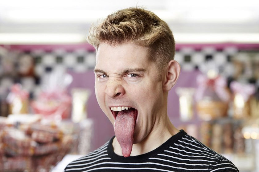 Nick Stoeberl secures his place in the 2015 Guinness World Records book for having the longest tongue. u00e2u20acu201d AFP pic