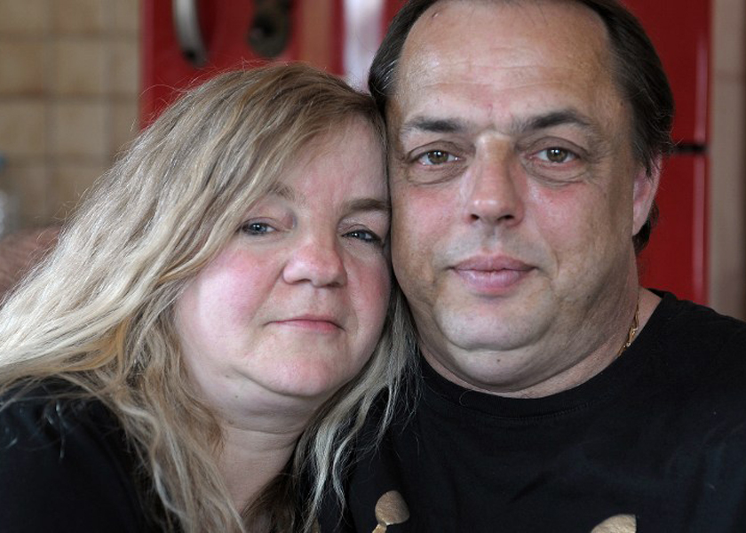 Elisabeth Lorentz (left) and Eric Holder posing a day after they received a letter from the French Presidency, October 4, 2014. u00e2u20acu201d AFP pic