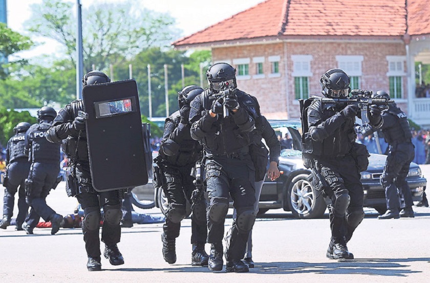 Stafoc personnel in action during a demonstration on Police Day in March. u00e2u20acu201d Picture by Bernama