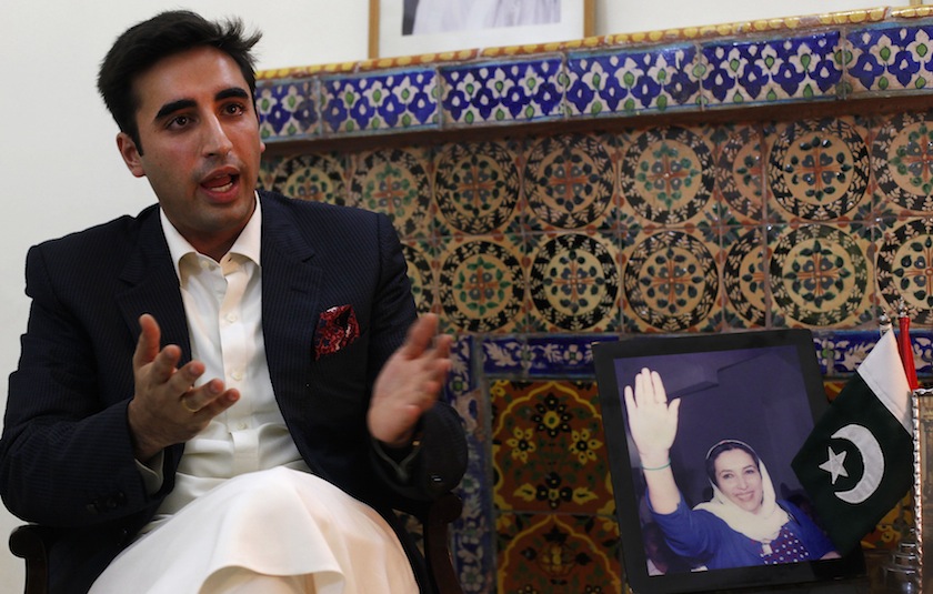 Bilawal Bhutto Zardari, chairman of the Pakistan Peoples Party (PPP), gestures during an interview with Reuters at his family residence in Naudero, some 21km  from Larkana, October 22, 2014. u00e2u20acu201d Reuters pic