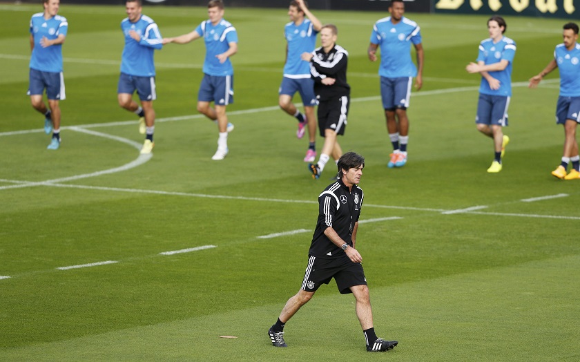 German national football coach Joachim Loew conducts a team training session in Essen October 14, 2014. Germany will play a Euro 2016 qualifier against Ireland in Gelsenkirchen today. u00e2u20acu2022 Reuters pic