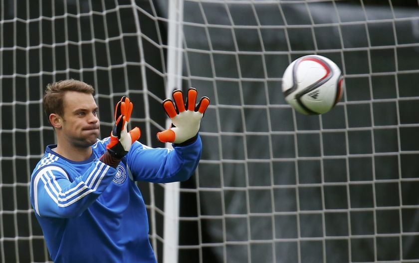 German national team's goalkeeper Manuel Neuer takes part in the team's training in Frankfurt. Germany is preparing for their Euro 2016 qualifier against Poland in Warsaw on Saturday October 11, 2014. u00e2u20acu2022 Reuters pic