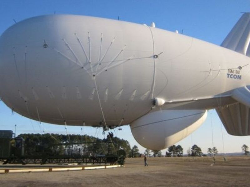 A moored aerostat on the ground. u00e2u20acu2022 Picture courtesy of MINDEF/Today