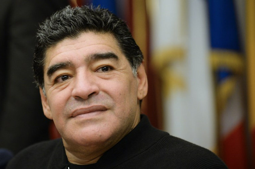 Diego Maradona during a press conference in central Rome, on February 14, 2014. u00e2u20acu201d AFP pic