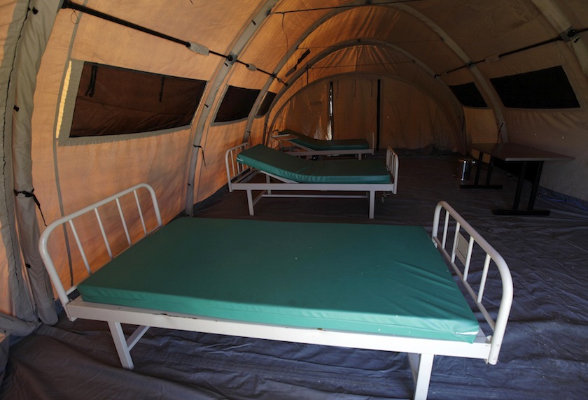 The interior of a tent, part of a field hospital set up for training purposes, is pictured in the Pedro Kouri Tropical Medicine Institute, where Cuban doctors train for their Ebola mission, in Havana October 17, 2014. u00e2u20acu201d Reuters pic