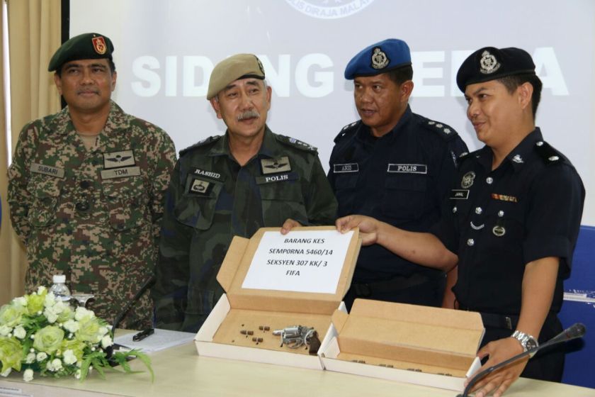 Esscom commander Datuk Abdul Rashid Harun yesterday announced the fatal shooting of an unidentified intruder who opened fire at security forces during the curfew.  u00e2u20acu201d Picture courtesy of Esscom