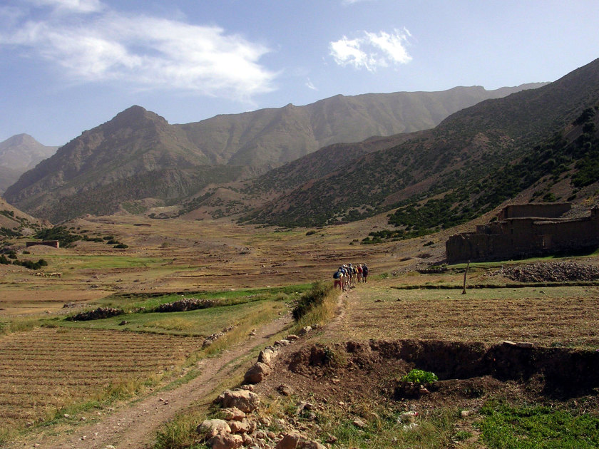 French trekkers near Morocco's southern Atlas mountains. North Africa isn't such a hot destination for the French this year.  u00e2u20acu201d AFP pic