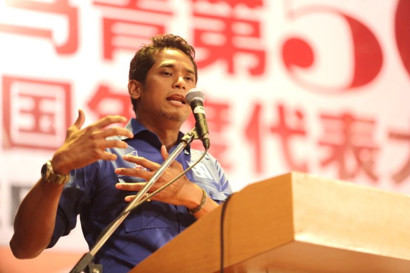 Umno Youth chief Khairy Jamaluddin gives a speech at the MCA Youth AGM at Sunway Putra Hotel in Kuala Lumpur, October 11, 2014. u00e2u20acu2022 Picture by Choo Choy May