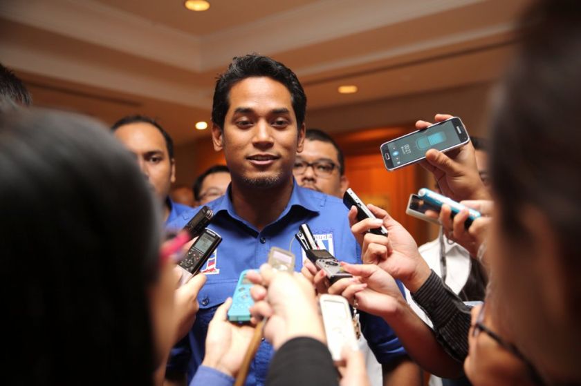 Umno Youth chief Khairy Jamaluddin speaks to reporters after the MCA Youth AGM, Ocgtober 11, 2014. u00e2u20acu2022 Picture by Choo Choy May
