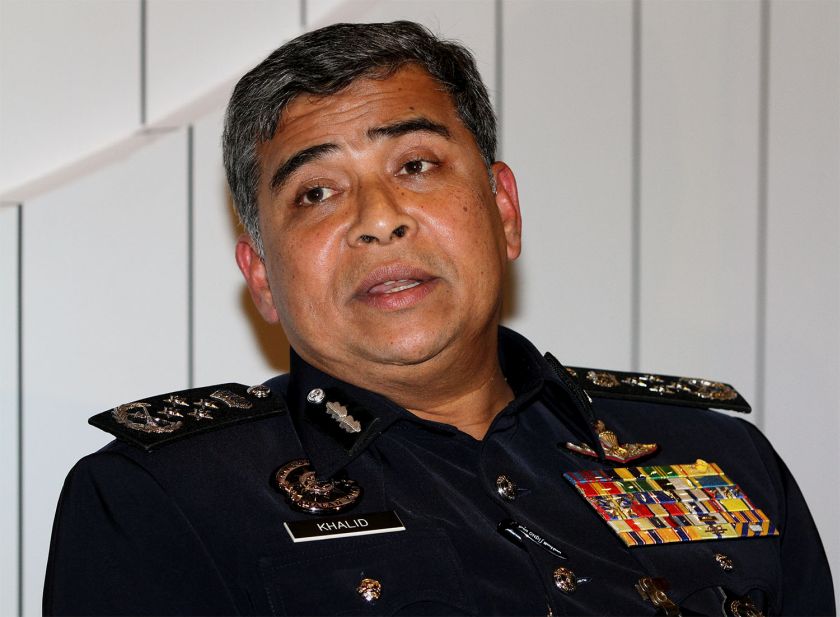 Inspector-General of Police Malaysia, Tan Sri Khalid Abu Bakar speaks to reporters during a press conference at i-City in Shah Alam, October 8, 2014. u00e2u20acu201d Picture by Yusof Mat Isa