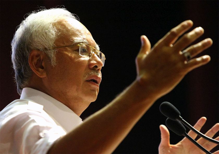Malaysian Prime Minister Datuk Seri Najib Tun Razak delivers his speech at MCAu00e2u20acu2122s 61st Annual General Meeting in Kuala Lumpur, October 12, 2014. u00e2u20acu201d Picture by Yusof Mat Isa 