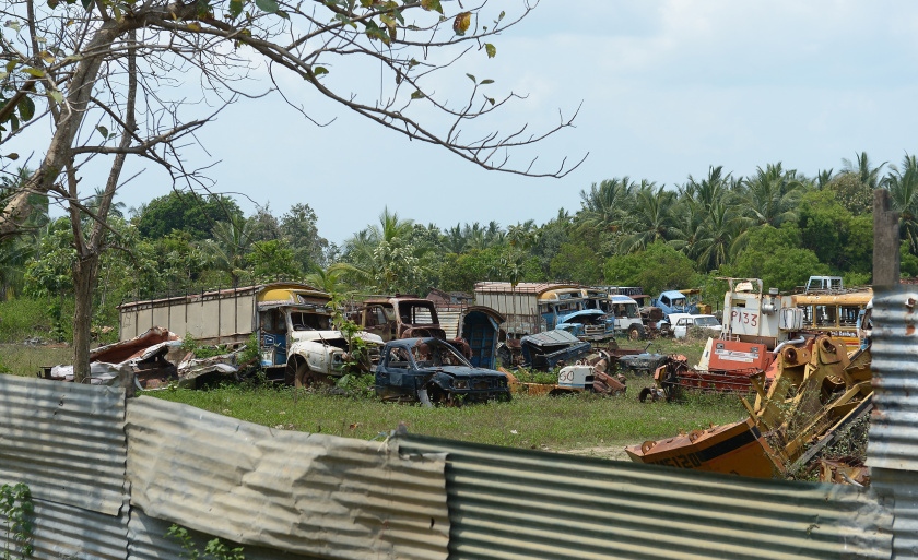 Abandoned vehicles are seen at a yard in Sri Lanka's former war zone in Mullaittivu May 13, 2014. u00e2u20acu201d AFP pic