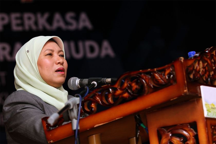Minister in the Prime Minister's Department, Nancy Shukri speaks to the media during the launch of the 'Empowering Youth Information 2014' programme at the Department of Museums Malaysia Auditorium in Kuala Lumpur, October 21, 2014. u00e2u20acu2022 Picture by Yusof M