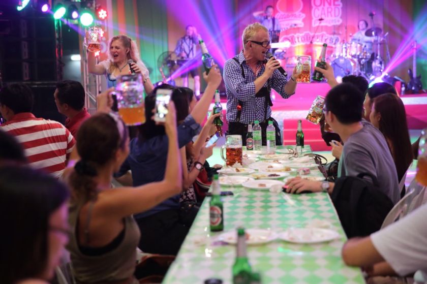 The crowd enjoying the performances at Oktoberfest held in 1Utama shopping mall in Petaling Jaya, October 11, 2014. — Picture by Choo Choy May