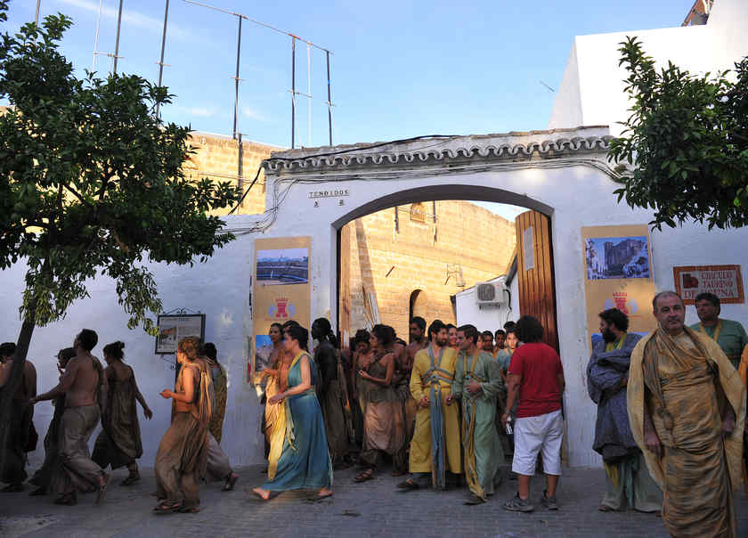 Extras for the 'Game of Thrones' series leave the bullring in Osuna on October 22, 2014. u00e2u20acu201d AFP pic