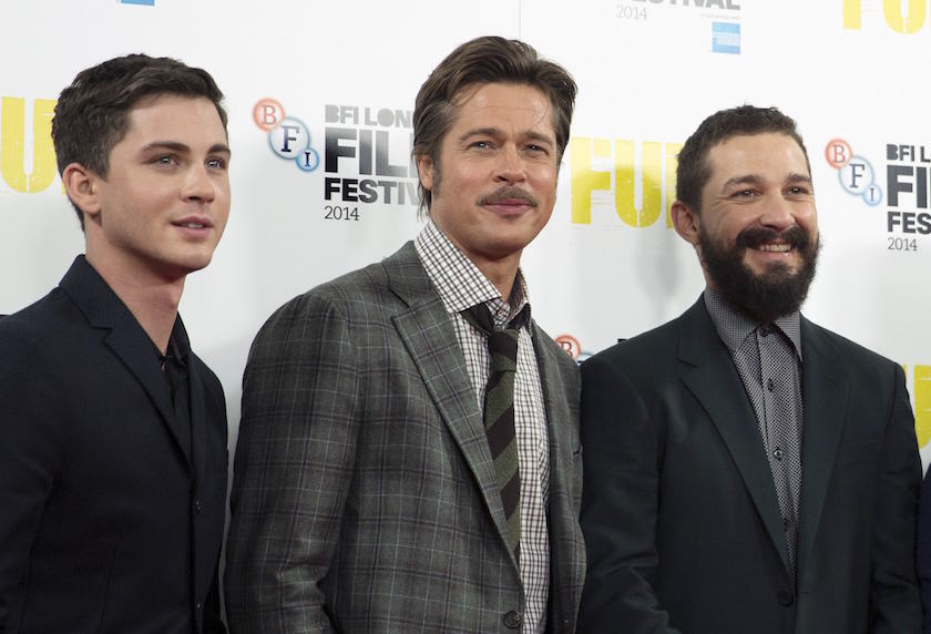 Actors (from left) Logan Lerman, Brad Pitt and Shia LaBeouf pose during a photocall for their film u00e2u20acu02dcFuryu00e2u20acu2122 in London October 19, 2014. u00e2u20acu201d Reuters pic