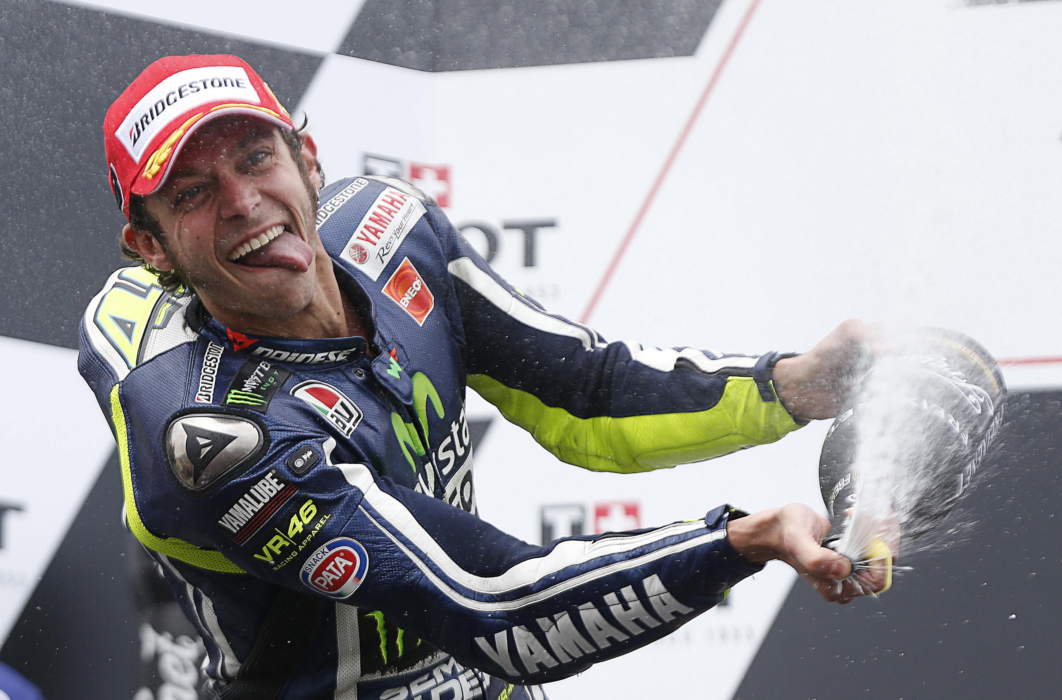 Yamaha MotoGP rider Valentino Rossi of Italy celebrates his win at the Australian Grand Prix on Phillip Island October 19, 2014.u00c2u00a0u00e2u20acu201d Reuters pic