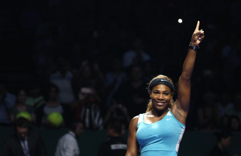 Serena Williams of the US celebrates her victory against Ana Ivanovic of Serbia during their WTA Finals singles tennis match in Singapore October 20, 2014. u00e2u20acu201d Reuters pic