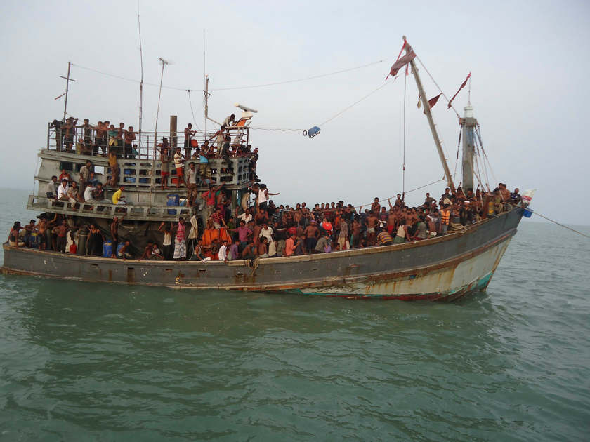 Suspected human trafficking victims crammed on a Thai trawler, which was rescued by the Bangladesh Coast Guard, June 11, 2014, in this handout picture provided by the Bangladesh Coast Guard. u00e2u20acu201d Reuters pic