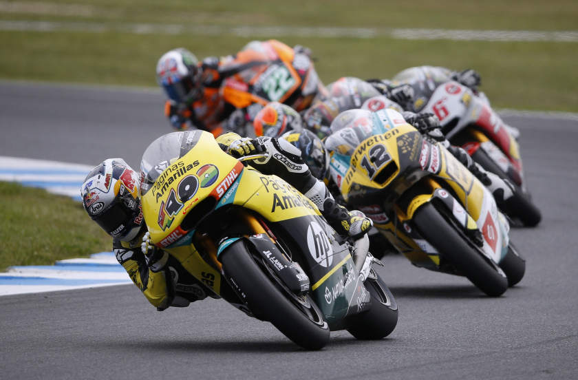 Kalex Moto2 rider Maverick Vinales of Spain on his way to winning the race on Phillip Island October 19, 2014. u00e2u20acu201d Reuters pic