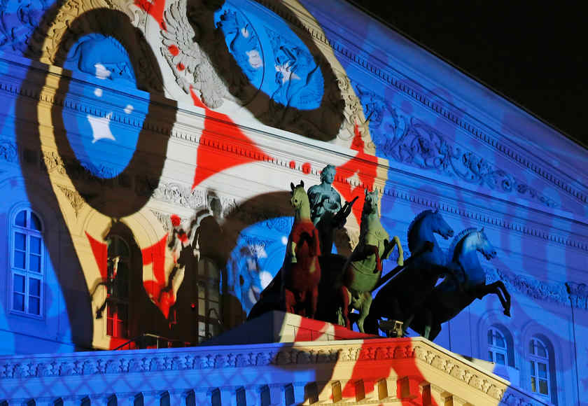A light installation showing the official logotype of the 2018 FIFA World Cup in Moscow, October 28, 2014. u00e2u20acu201d Reuters pic