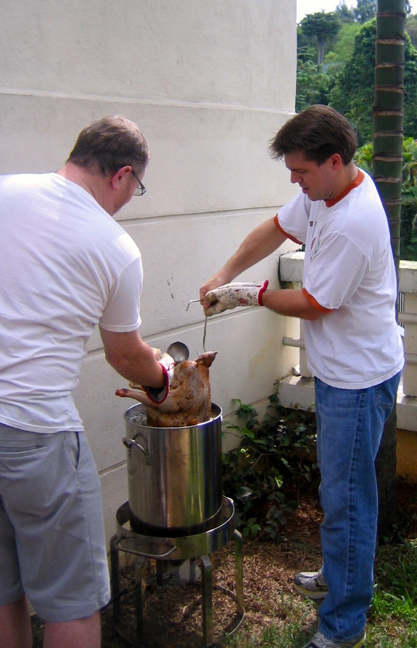 Deep frying turkey... this is how you do it. — Picture by Helen Hickey
