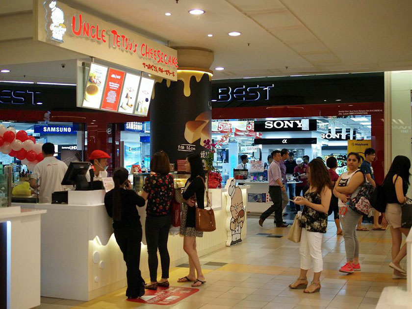 During the day, there will be people waiting for their cheesecake at Uncle Tetsu