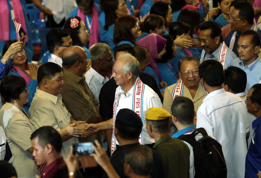Prime Minister Datuk Seri Najib Tun Razak arriving to attend the Parti Bersatu Sabah congress in Kota Kinabalu, Sabah on November 16, 2014. u00e2u20acu201d Picture by Julia Chan