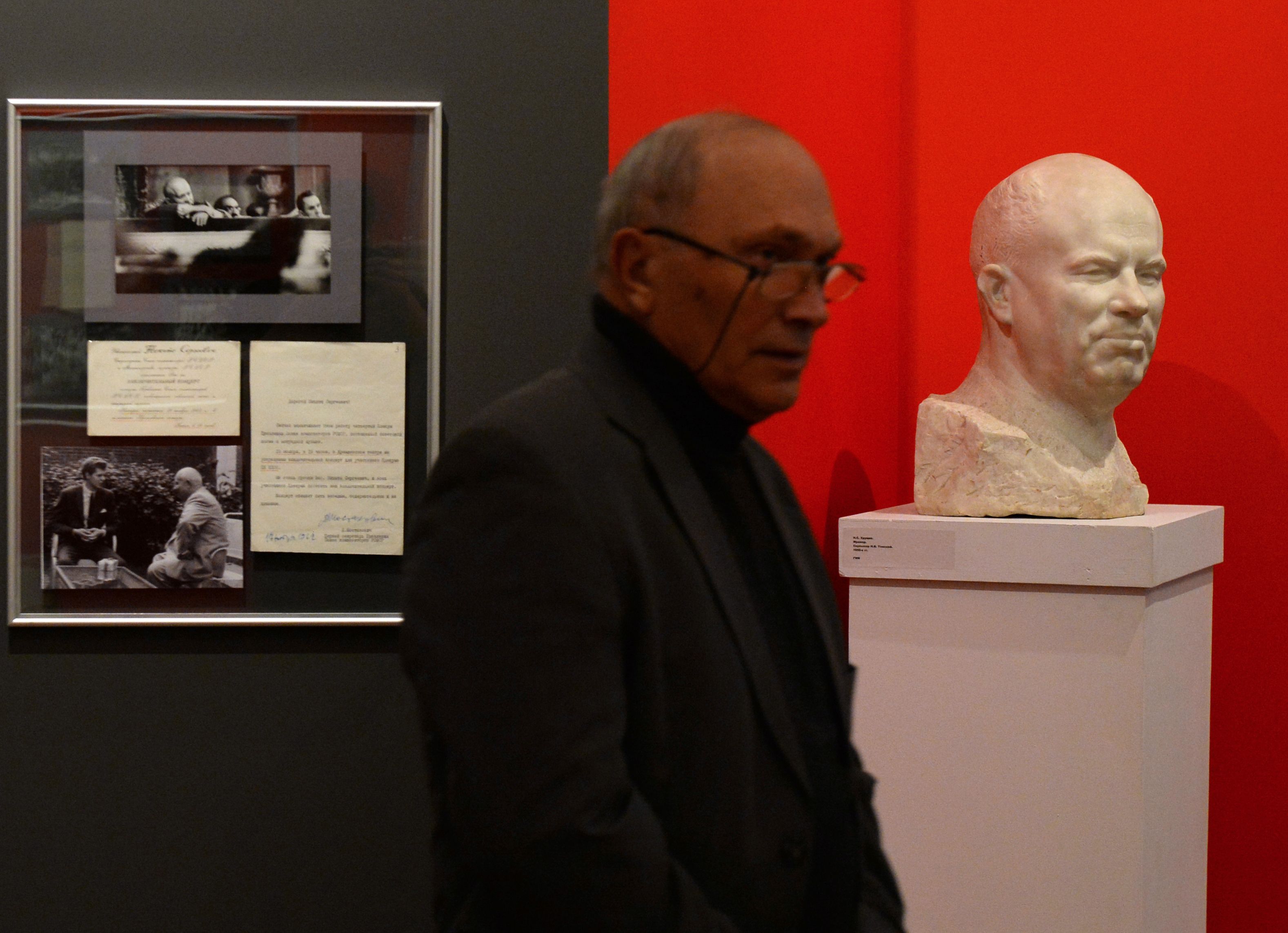  A man visits an exhibition dedicated to the former Soviet leader, Nikita Khrushchev in Moscow on November 19, 2014. u00e2u20acu201d AFP pic