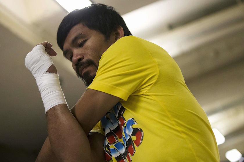 Boxer Manny Pacquiao of the Philippines trains during a media workout in Hong Kong October 27, 2014.u00c2u00a0u00e2u20acu201d Reuters pic