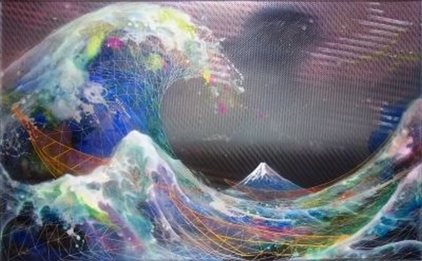 Yasuo Nomura, u00e2u20acu02dcPrimordial Mt.Fuji,u00e2u20acu2122 2013.  Acrylic and silicone on MDF pane. u00e2u20acu201d Afp-Relaxnews pic