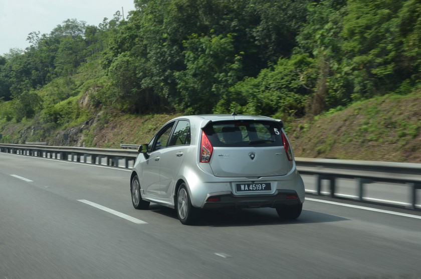 Rear view of the Proton Iriz.