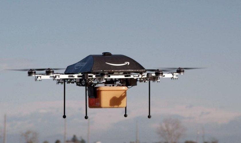 Amazon is looking to test mini-drones for delivering small packages. u00e2u20acu2022 AFP pic