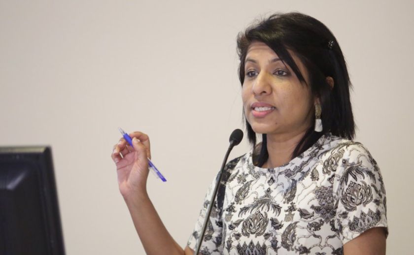 Cynthia Gabriel speaks at the u00e2u20acu02dcA-G's Report: Biting the bullet on government accountabilityu00e2u20acu2122 forum, November 29, 2014. u00e2u20acu2022 Picture by Choo Choy May