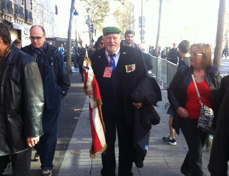 Tony Antonioli , a 'Médaillé militaire', attended the Armistice Day celebrations in Paris. He fought for the French Resistance during World War II which started its efforts on November 11,1940, and so November 11 holds additional significance for him