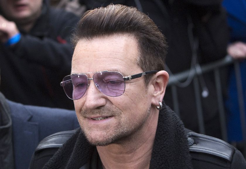 U2 lead singer Bono arrives for the recording of the Band Aid 30 charity single in west London November 15, 2014. REUTERS/Neil Hall