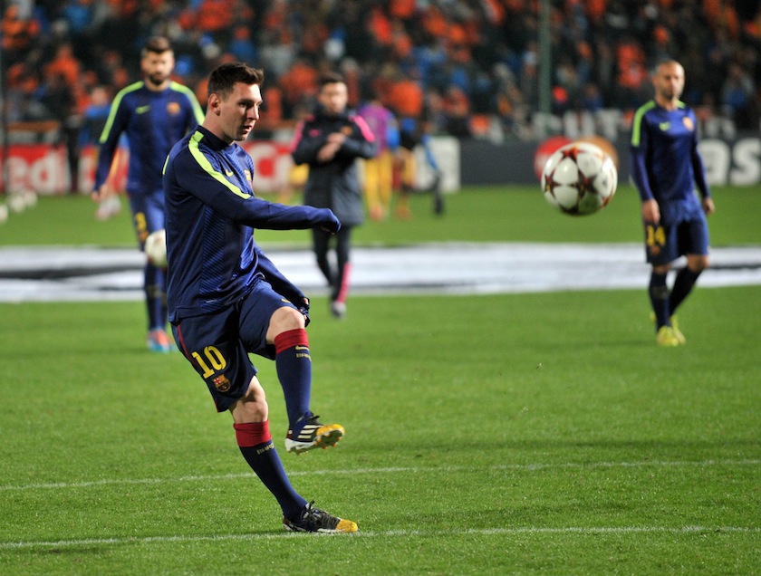 Barcelona's Lionel Messi scores a goal against APOEL Nicosia during their Champions League Group F match at the GSP Stadium in Nicosia November 25, 2014.u00c2u00a0u00e2u20acu201du00c2u00a0Reuters pic