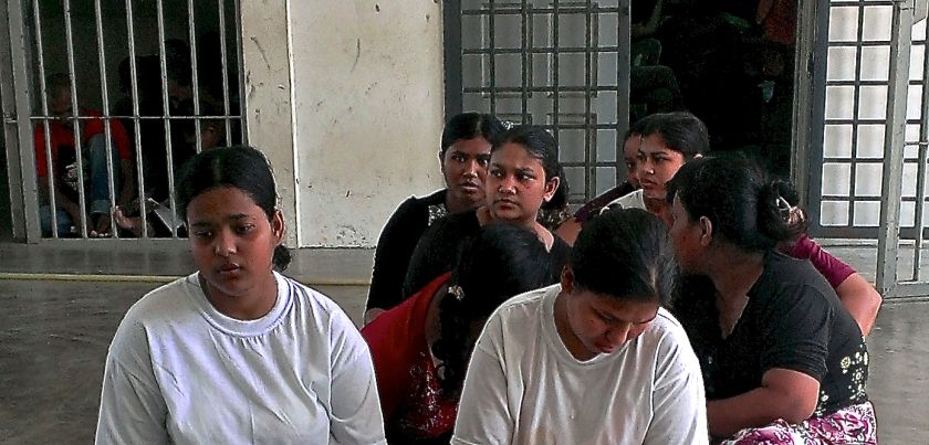 Locked up in a Malaysian detention centre, these women have not been able to call home since they were detained. u00e2u20acu2022 Picture by Steve Chao/Al-Jazeera